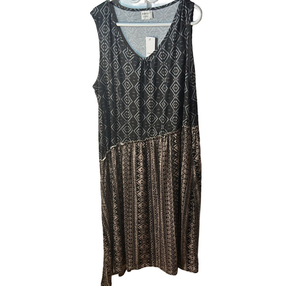 simple Suzanne Betro sleeveless asymmetrical geometric maxi dress NWT 3X - Picture 2 of 6